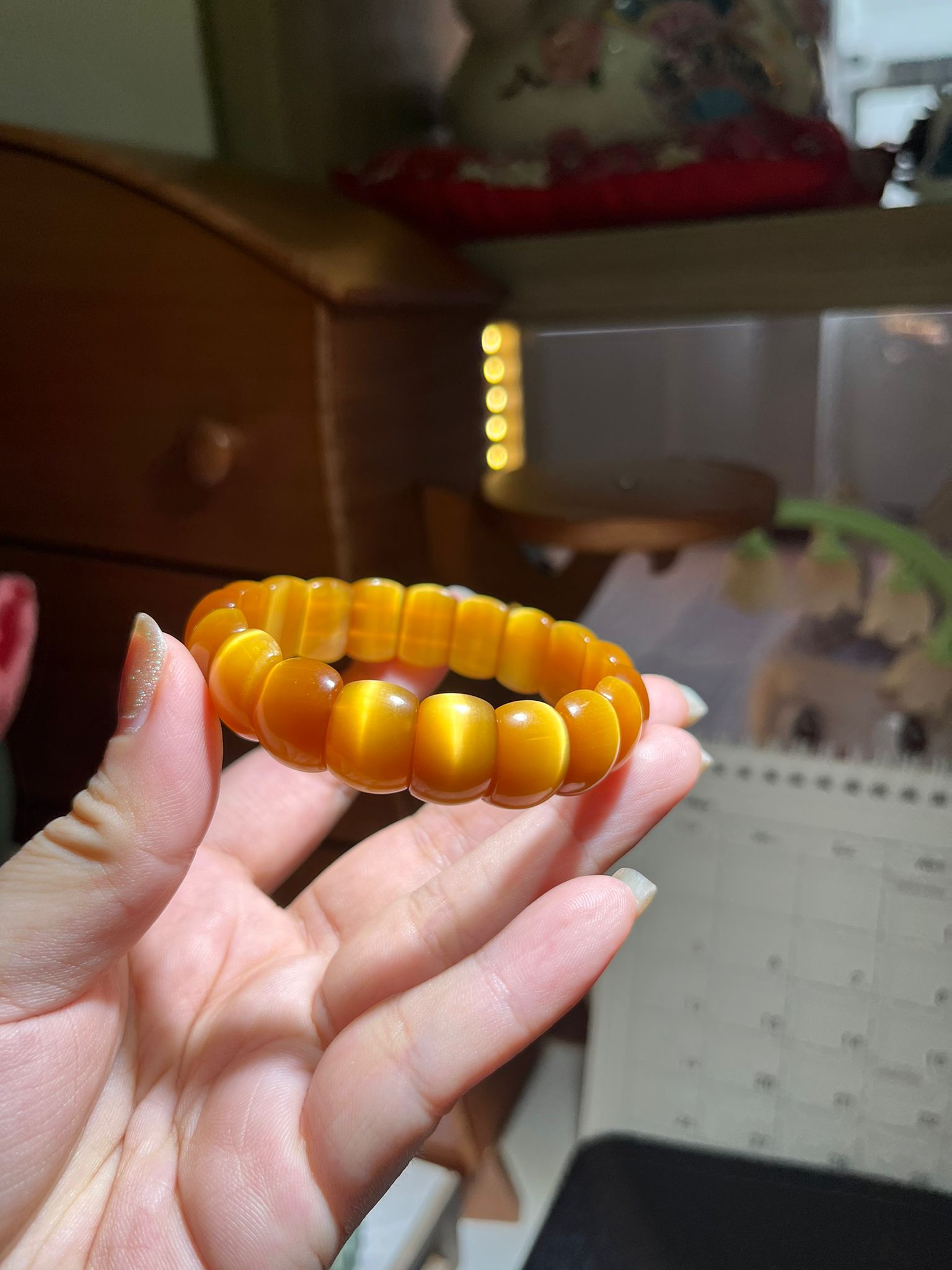 Golden Tiger’s Eye Rectangular-Beaded Bracelet